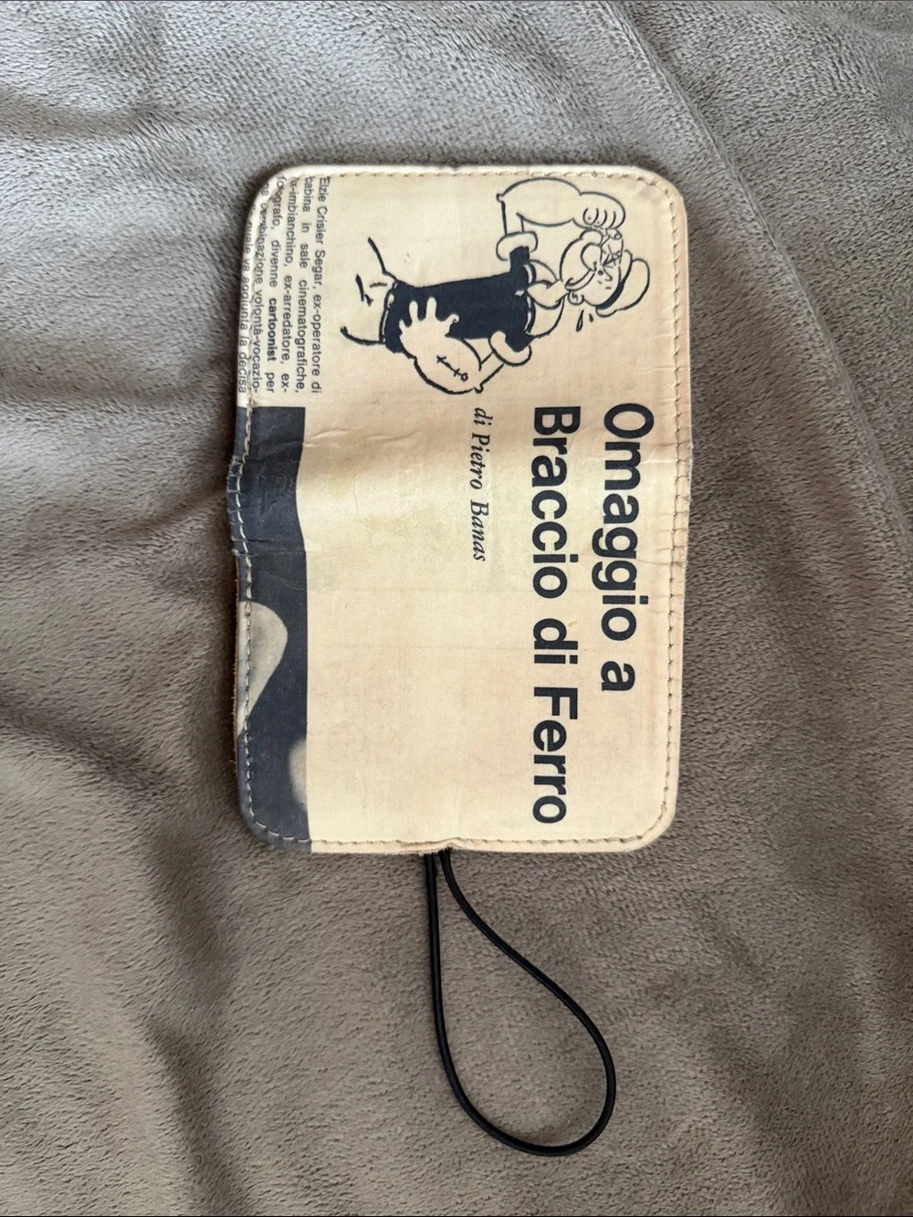 Popeye Print Canvas Men's Travel Wallet – Cream/Black